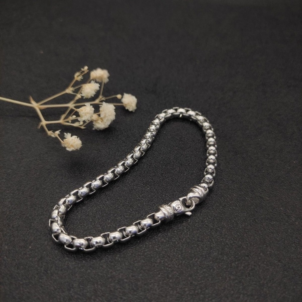 David Yurman Silver Box Link Bracelet